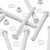 5x White PP Hex Head Plastic Bolts, Nuts & Washers, M12x150mm