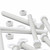 5x White PP Hex Head Plastic Bolts, Nuts & Washers, M12x150mm