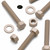 5x Natural PEEK Hex Head Plastic Screws & Bolts M10 x 65mm, Nuts & Washers