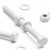 10x White, Hex Head, (PP), M8 x 100mm, Plastic Bolts,Nuts & Washers, -Screws
