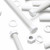 10x White, Hex Head, (PP), M8 x 100 mm, Plastic Bolts,Nuts & Washers, -Screws
