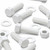 20x White, Hex Head, (PP), M12 x 40mm, Plastic Bolts,Nuts & Washers, -Screws