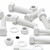 10x White PP Hex Head M12 x 50 mm Plastic Bolts, Nuts & Washers
