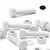 10x White PP Hex Head M12x50mm Plastic Bolts, Nuts & Washers