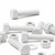 10x White PP Hex Head M12 x 50 mm Plastic Bolts, Nuts & Washers