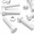 5x White PP Hex Head M16x65mm Plastic Bolts, Nuts & Washers