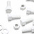 20x White PP Hex Head M12 x 30 mm Plastic Bolts, Nuts & Washers