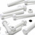 10x White PP Hex Head Plastic Screws & Bolts M10 x 70mm, Nuts & Washers