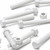 10x White, Hex Head, (PP), M10 x 70mm, Plastic Bolts,Nuts & Washers, -Screws