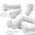 20x White, Hex Head, (PP), M10 x 40mm, Plastic Bolts,Nuts & Washers, -Screws