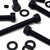 5x Black PP Hex Head Plastic Screws & Bolts M20 x 150mm, Nuts & Washers