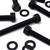 5x Black PP Hex Head Plastic Bolts, Nuts & Washers - M20x150mm