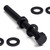 10x Black, Hex Head, (PP), M10 x 100mm, Plastic Bolts,Nuts & Washers, -Screws