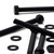 10x Black, Hex Head, (PP), M10 x 100mm, Plastic Bolts,Nuts & Washers, -Screws