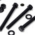 10x Black PP Hex Head Plastic Bolts, Nuts & Washers - M10 x 100 mm