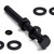 10x Black, Hex Head, (PP), M10 x 100mm, Plastic Bolts,Nuts & Washers, -Screws