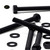 10x Black, Hex Head, (PP), M10 x 100mm, Plastic Bolts,Nuts & Washers, -Screws