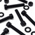 10x Black PP Hex Head Plastic Screws & Bolts M12 x 70mm, Nuts & Washers
