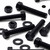 10x Black PP Hex Head Plastic Bolts, Nuts & Washers - M12 x 70 mm