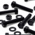10x Black PP Hex Head Plastic Bolts, Nuts & Washers - M12 x 70 mm