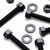 10x Black PP Hex Head Plastic Screws & Bolts M12 x 70mm, Nuts & Washers