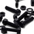 5x Black PP Hex Head Plastic Screws & Bolts M16 x 65mm, Nuts & Washers