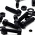 5x Black PP Hex Head Plastic Screws & Bolts M16 x 65mm, Nuts & Washers