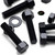 5x Black PP Hex Head Plastic Screws & Bolts M16 x 65mm, Nuts & Washers