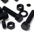 5x Black PP Hex Head Plastic Screws & Bolts M16 x 65mm, Nuts & Washers