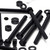 10x Black PP Hex Head Plastic Screws & Bolts M8 x 100mm, Nuts & Washers