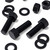 5x Black PP Hex Head Plastic Bolts, Nuts & Washers - M20x60mm
