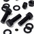 5x Black PP Hex Head Plastic Screws & Bolts M20 x 60mm, Nuts & Washers