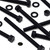 5x Black PP Hex Head Plastic Bolts, Nuts & Washers - M12 x 150 mm