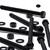 5x Black PP Hex Head Plastic Bolts, Nuts & Washers - M12 x 150 mm