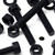 10x Black, Hex Head, (PP), M10 x 60mm, Plastic Bolts,Nuts & Washers, -Screws