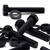 10x Black, Hex Head, (PP), M10 x 60mm, Plastic Bolts,Nuts & Washers, -Screws