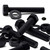 10x Black PP Hex Head Plastic Bolts, Nuts & Washers - M10 x 60 mm