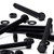 5x Black PP Hex Head Plastic Screws & Bolts M16 x 150mm, Nuts & Washers