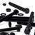 5x Black PP Hex Head Plastic Screws & Bolts M16 x 150mm, Nuts & Washers
