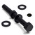 5x Black PP Hex Head Plastic Screws & Bolts M16 x 150mm, Nuts & Washers
