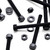 5x Black PP Hex Head Plastic Screws & Bolts M16 x 150 mm, Nuts & Washers