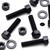 10x Black Nylon Hex Head Plastic Screws & Bolts M12 x 50mm, Nuts & Washers