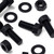 20x Black Nylon Hex Head Plastic Screws & Bolts M10 x 25 mm, Nuts & Washers