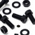 20x Black Nylon PA66 Hex Head Plastic Bolts, Nuts & Washers - M10 x 25 mm