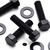 20x Black Nylon Hex Head Plastic Screws & Bolts M10 x 40mm, Nuts & Washers