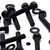 10x Black Nylon Hex Head Plastic Screws & Bolts M10 x 50mm, Nuts & Washers