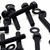 10x Black Nylon Hex Head Plastic Screws & Bolts M10 x 50mm, Nuts & Washers