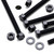10x Black Nylon Hex Head Plastic Screws & Bolts M10 x 70mm, Nuts & Washers