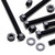 10x Black Nylon Hex Head Plastic Screws & Bolts M8 x 100mm, Nuts & Washers