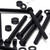 10x Black Nylon Hex Head Plastic Screws & Bolts M8 x 100mm, Nuts & Washers